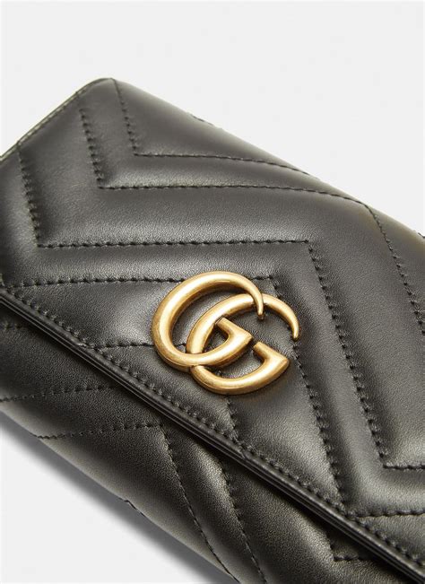 gucci black wallet women's|gucci long wallet women.